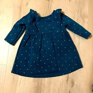 Baby girl Christmas dress Carter’s 6mo green and gold NWOT
